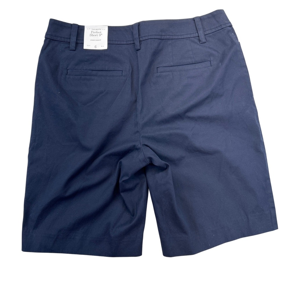 Talbots Perfect Short Womens 6 Navy Blue Cotton Stretch 6" Bermuda NWT - Picture 2 of 8